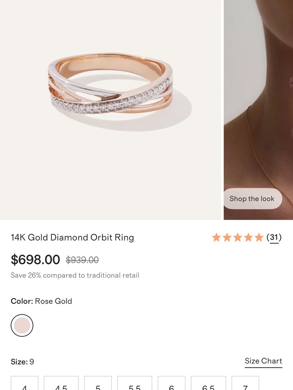 Quince 14k Rose Gold and White Gold Diamond Crossover Ring